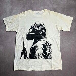 Vtg 2007 28 Weeks Later Movie Promo Shirt Mens Large Anvil Gas Mask Horror White